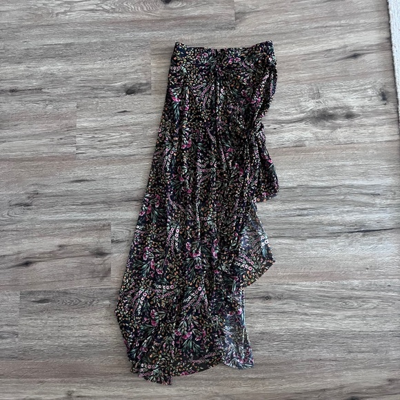Misa Los Angeles (XS )Mesh High Low Skirt
